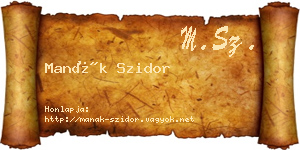 Manák Szidor névjegykártya
